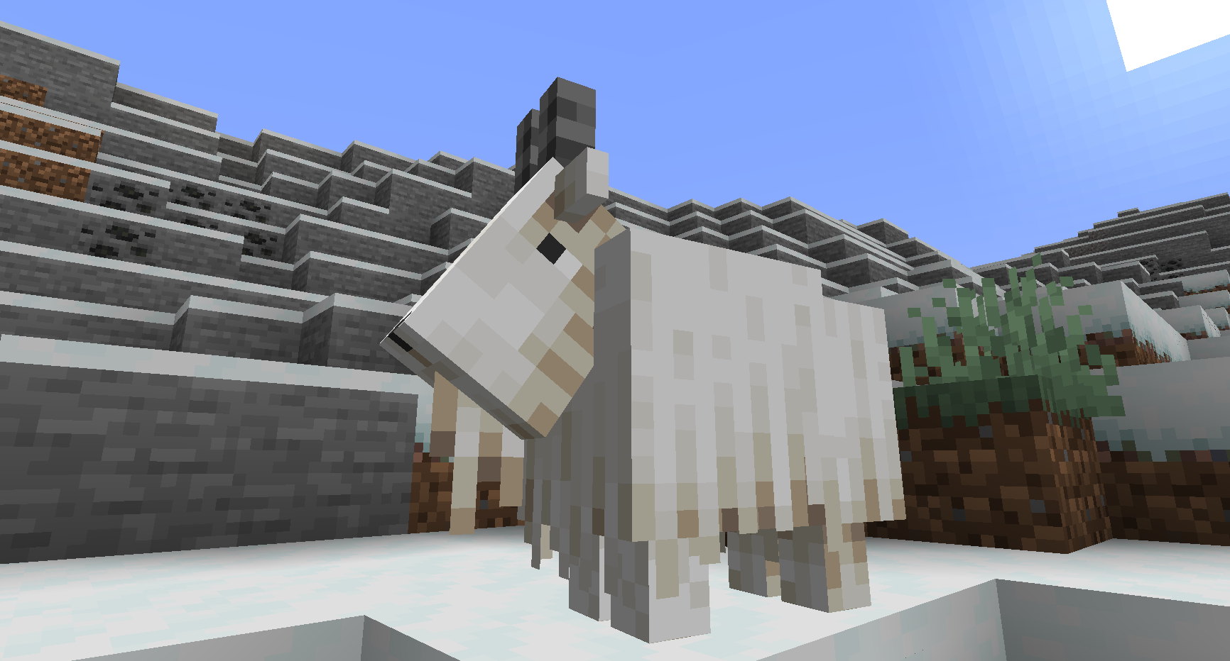 Minecraft Goats Embestiendo Montañas Nevadas Leche De Cabra